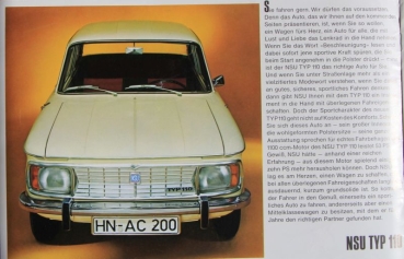 Preview: NSU Prinz 110 Modellprogramm 1966 Automobilprospekt (2513)